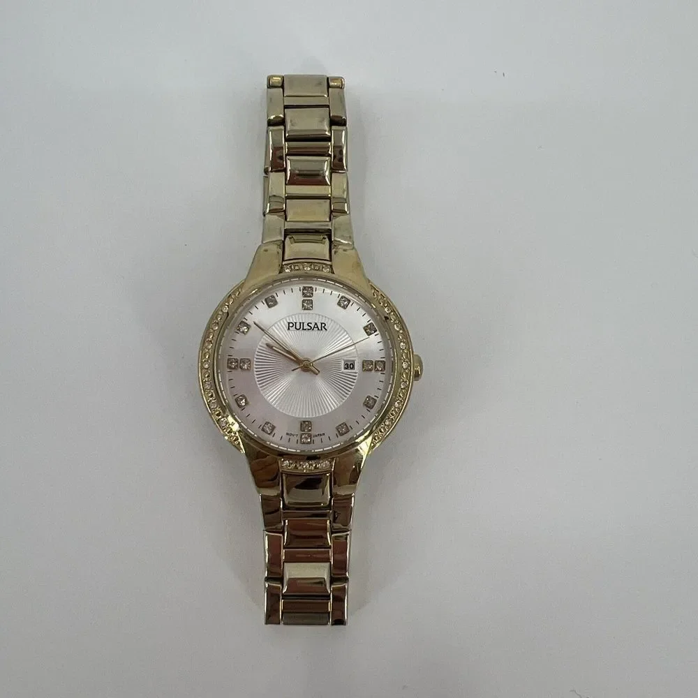 Pulsar Women's Gold Stainless Steel Silver‎ Dial Watch PJ2014